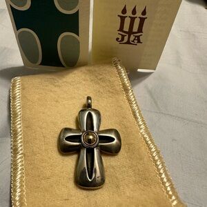 James Avery Silver and Black Cross Pendant